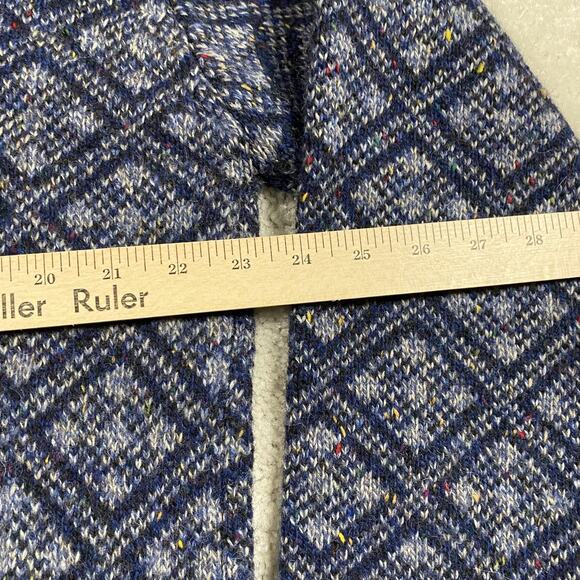 VTG McGregor Sweater Mens XL Blue Wool Blend Geometric Crewneck Grandpa 90s - Picture 5 of 7